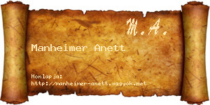 Manheimer Anett névjegykártya